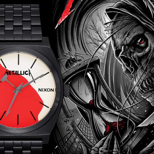 Promotional image for the Nixon and Metallica watch collaboration