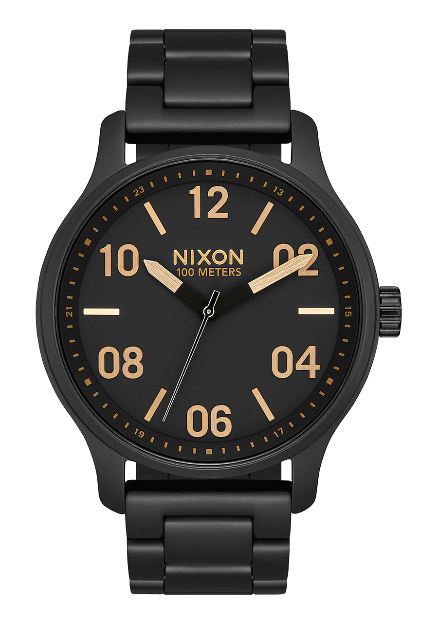 Patrol Watch Matte Black Gold Men s Nixon AU