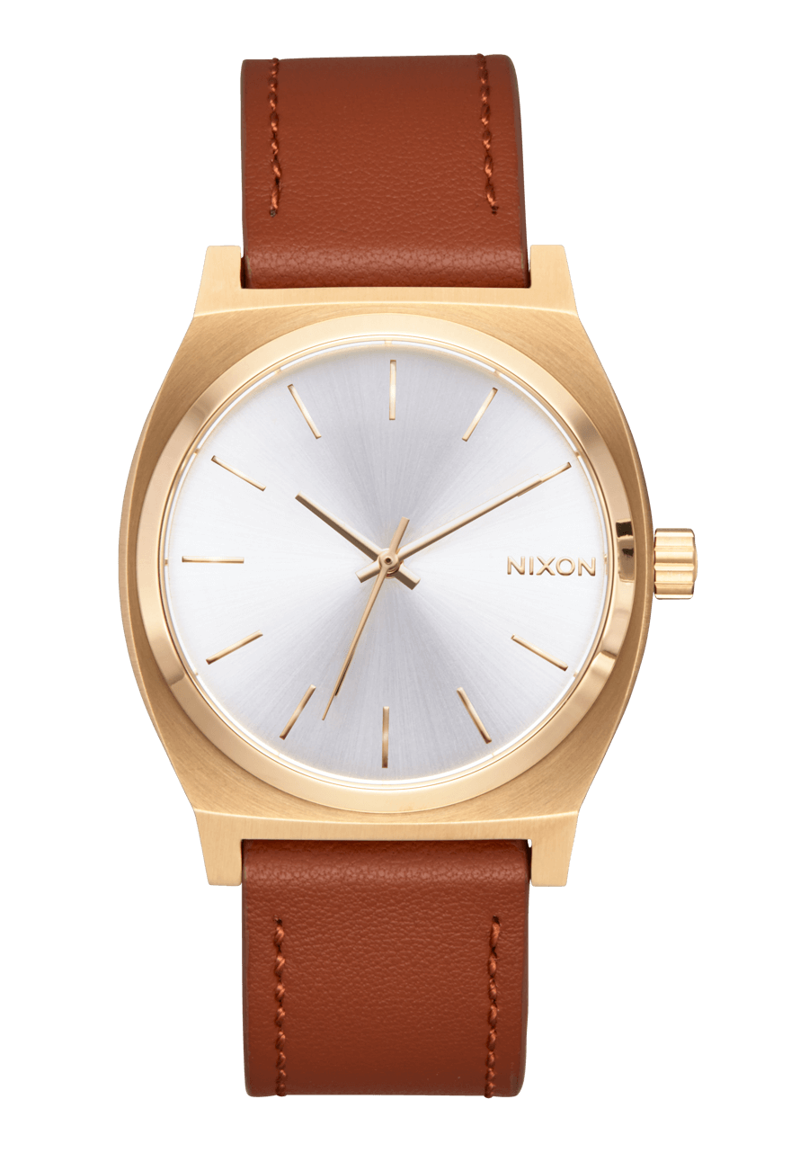 Time Teller Leather Watch | Light Gold / White Sunray | Unisex