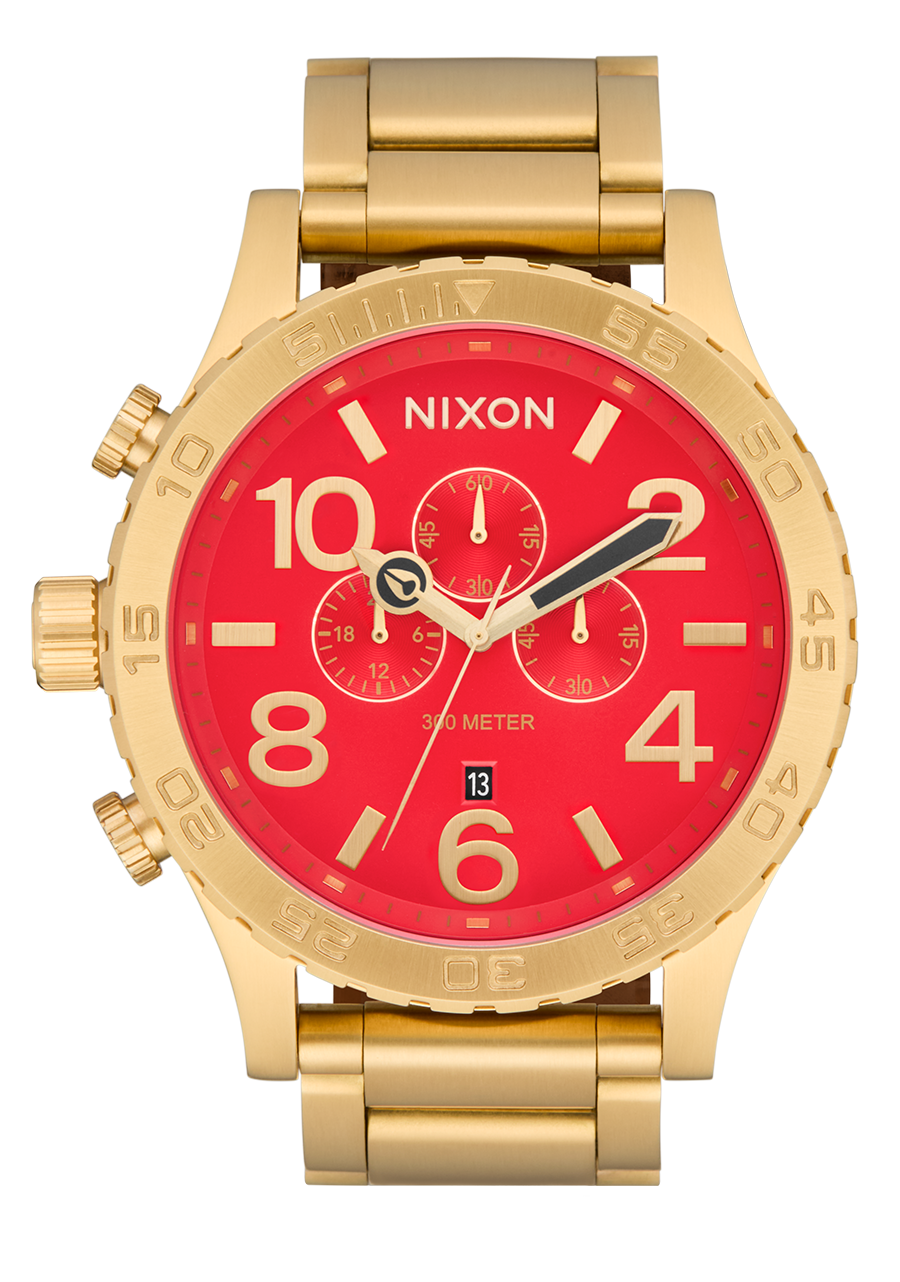 51-30 Chrono Watch | Gold / Red | Men's Stainless Steel – Nixon AU