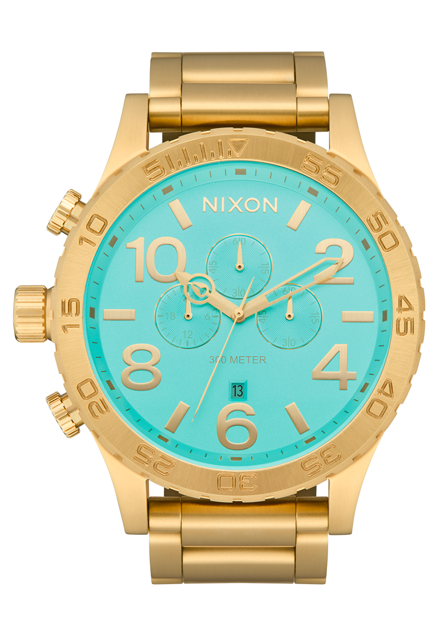 51-30 Chrono Watch | Gold / Turquoise / Gold | Men's Stainless