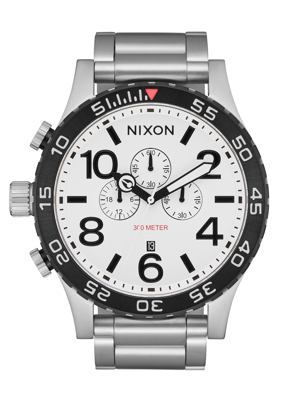 NIXON THE 51-30 CHRONO ホワイト　ブラック　2個セット 51-30 Chrono Watch | Silver / White Lume | Men's Stainless Steel