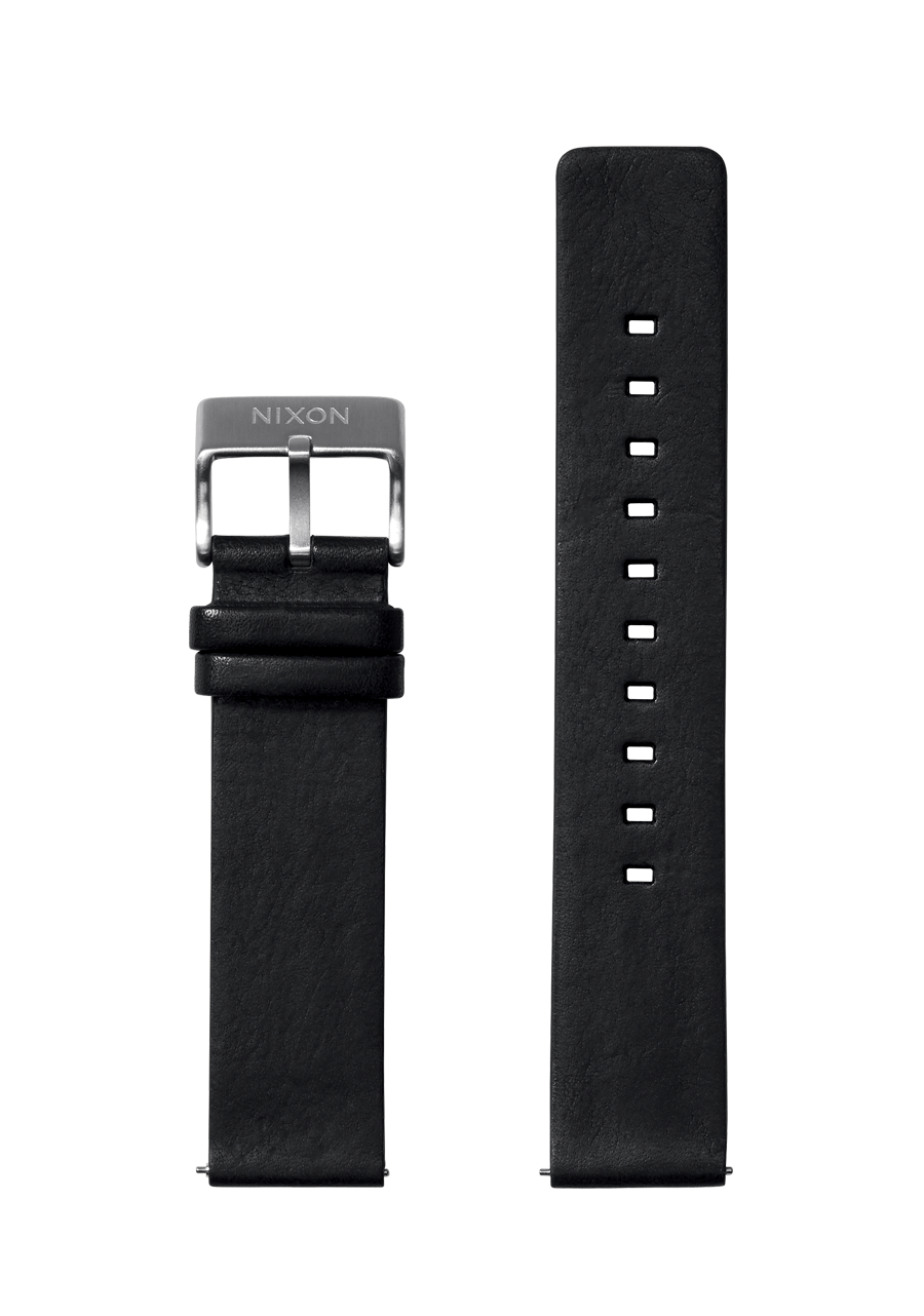 20mm Veg Tanned Leather Band - Black View 1