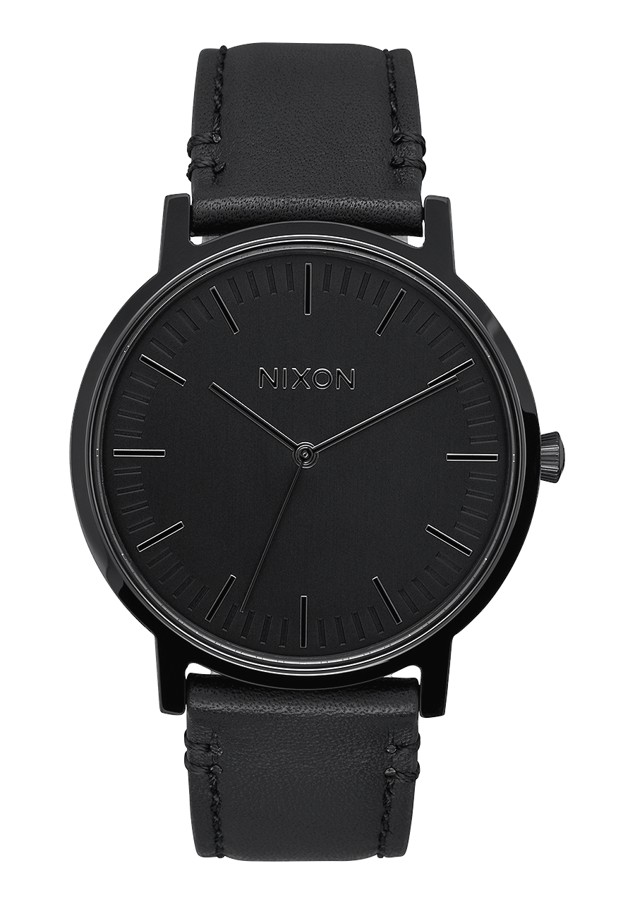 Porter Leather Watch All Black Unisex Leather Nixon AU