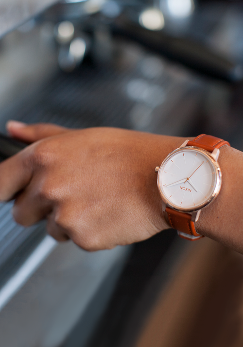 Kensington Leather - Rose Gold / White