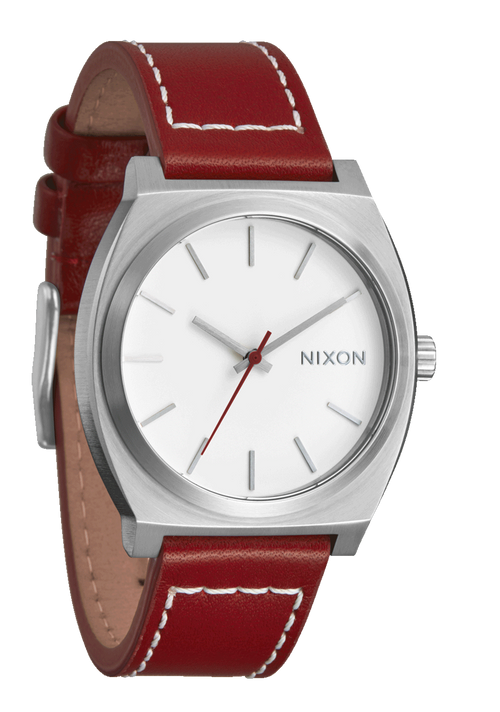 Time Teller Leather - Silver / Egret / Cranberry