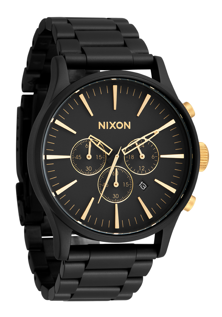 Sentry Chrono Watch | Matte Black / Gold | Men's Stainless Steel Sentry Chrono Watch | Matte Black / Gold | Men's Stainless Steel