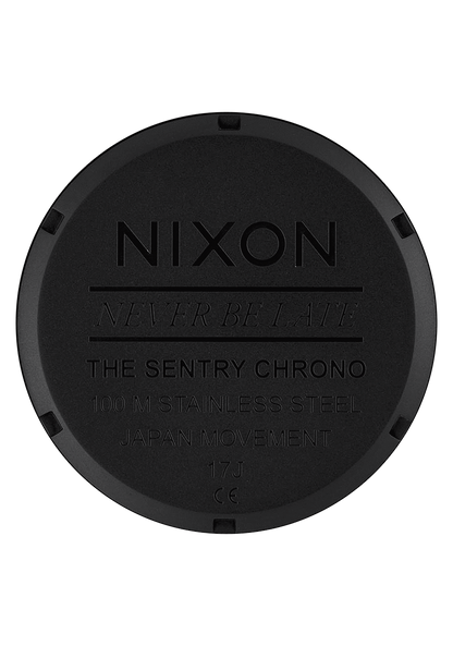 Sentry Chrono Leather - Matte Black / Gold / Black View 5