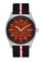 Time Teller Nylon - Silver / Rosewood / Black Stripe