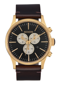 Sentry Chrono Leather - Gold / Indigo / Brown View 1