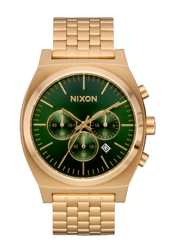 
Nixon Time Teller Chrono Analog Watch - Gold / Green Sunray - View 1