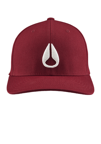 Deep Down Flexfit Athletic Fit Hat - Burgundy / White View 3