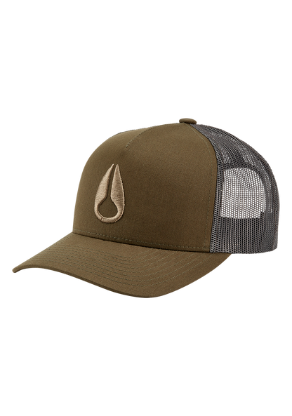 Iconed Trucker Hat - Dark Olive View 1