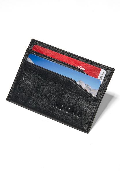 Flaco Leather Card Wallet - Black View 2