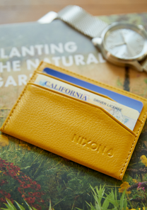 Flaco Leather Card Wallet - Yellow View 3