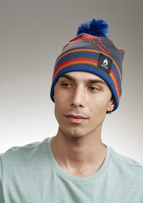 Ridge Pom Beanie - Navy / Multi View 3