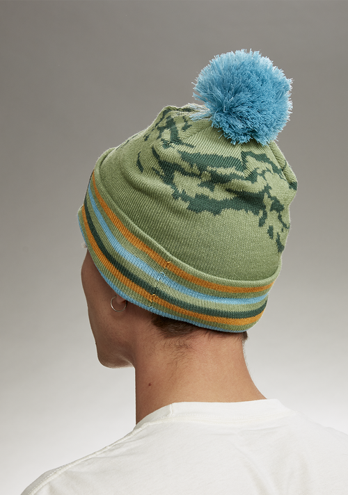 Ridge Pom Beanie - Jade / Multi