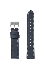 23mm Stitched Leather Band - Navy